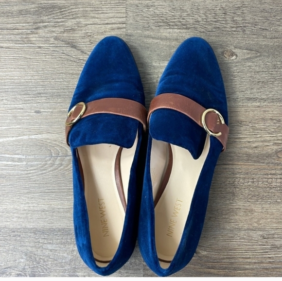 Nine West Women's Navy and Brown Huff Loafer Flats.  Sz 9 - Picture 5 of 9